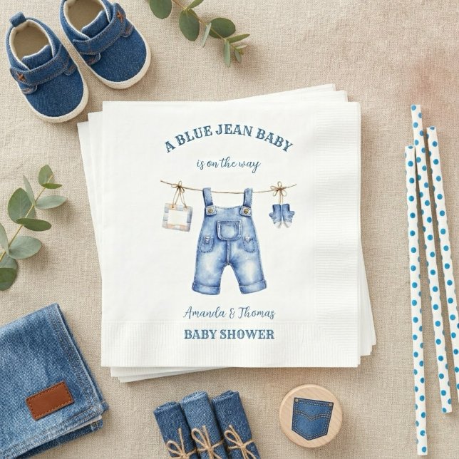 Blue Jean Denim Baby Shower Serviette (Von Creator hochgeladen)