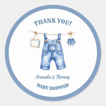 Blue Jean Denim Baby Shower Vielen Dank