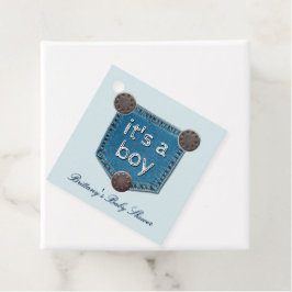 Blue Jean Denim Es ist eine Boy Baby Dusche Geschenkanhänger
