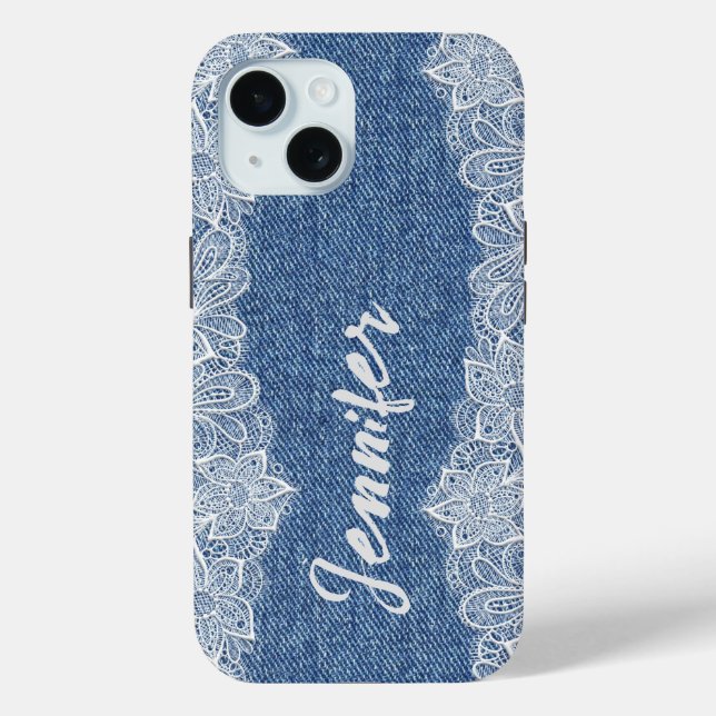 Blue Jean Denim iPhone / iPad Gehäuse Case-Mate iPhone Hülle (Rückseite)