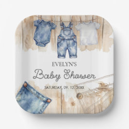 Blue Jean Denim Pappteller