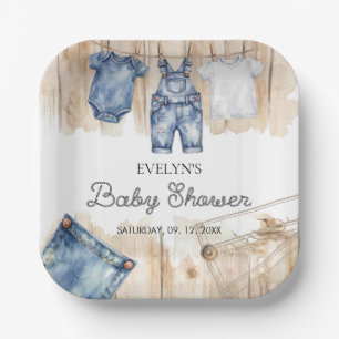 Blue Jean Denim Pappteller