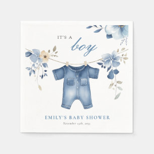 Blue Jean Denim Sweet Boy Baby Shower Serviette