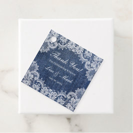 Blue Jean Denim und Lace Geschenkanhänger