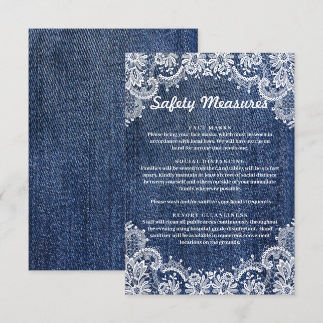 Blue Jean Denim und Maßnahmen zur Sicherheit von L (Vorne/Hinten)