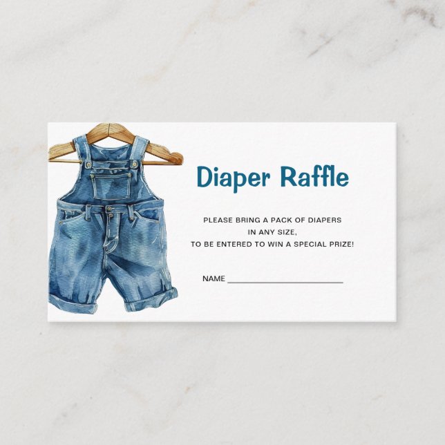 Blue Jean Diaper Raffle Begleitkarte (Vorderseite)