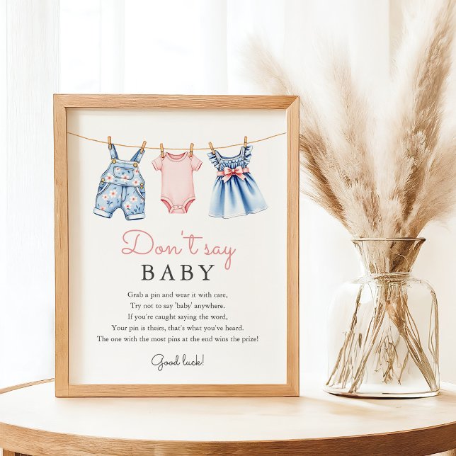 Blue Jean Don't Say Baby Shower Game Sign Poster (Von Creator hochgeladen)