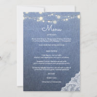 Blue Jean Lace String Lights Einladung