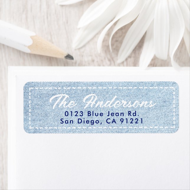 Blue Jean Minimal Return Address (Insitu)