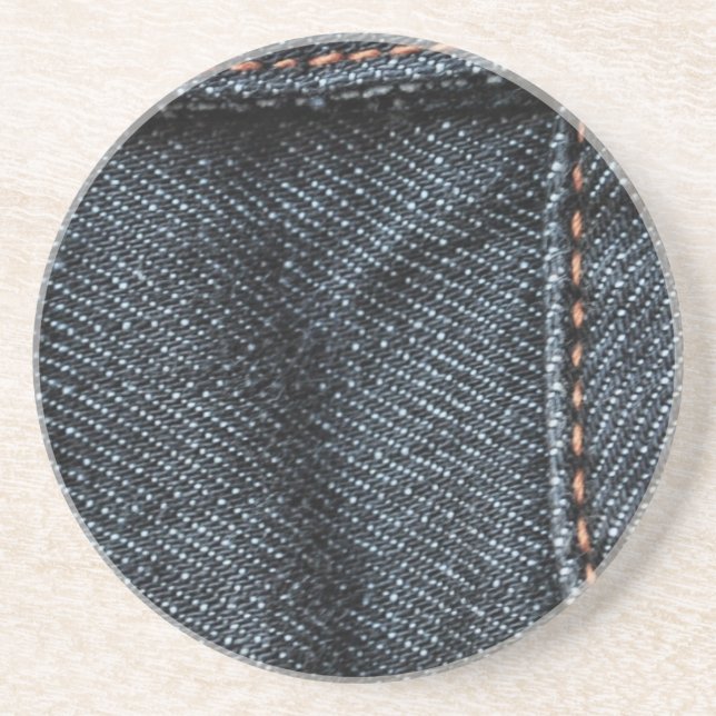 Blue Jean Stitching.jpg Sandstein Untersetzer (Vorne)
