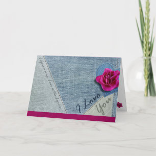 Blue Jean und Rose Liebe Holiday Card Feiertagskarte