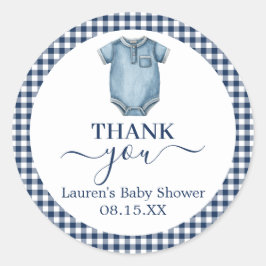 Blue Jeans Baby Dusche Round Sticker