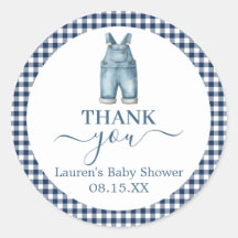 Blue Jeans Baby Dusche Rundkleber