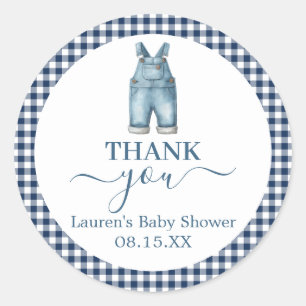 Blue Jeans Baby Dusche Rundkleber Runder Aufkleber