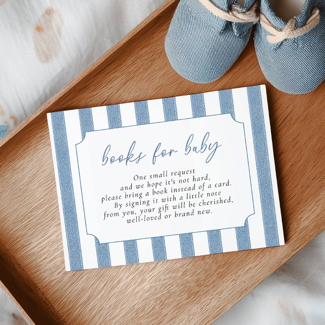 Blue Jeans Baby Shower Books for Baby Begleitkarte (Von Creator hochgeladen)