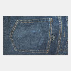 Blue Jeans Denim Pocket Rechteckiger Aufkleber