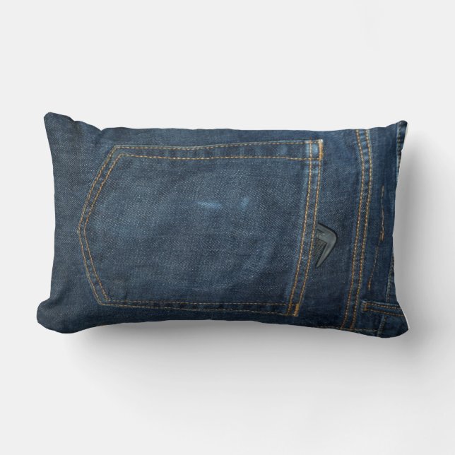 Blue Jeans-Denim-Tasche Lendenkissen (Vorderseite)