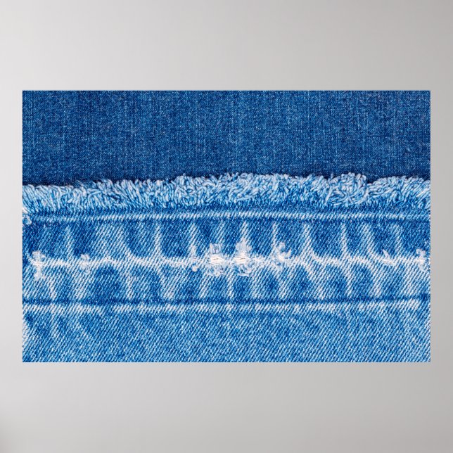 Blue Jeans Denim Textur Poster (Vorne)