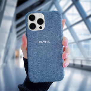 Blue Jeans Denim Western texturiert iPhone 16 Pro Hülle