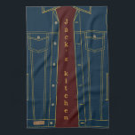 Blue Jeans Jacket Küchentücher - Ihr Text / Name<br><div class="desc">Blue Jeans Jacket - Ihren Text hinzufügen / Name - Personalisiertes Handtuch</div>