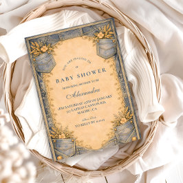 Blue Jeans Little Cowboy Baby Shower Einladung