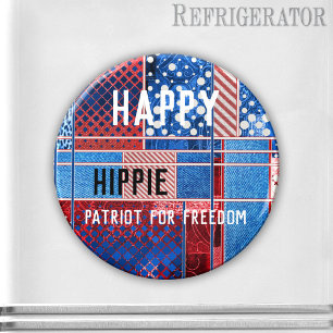 Blue Jeans Patchwork Personalisiert Patriot Magnet