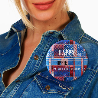 Blue Jeans Patchwork Personalisierter Patriot Butt Button