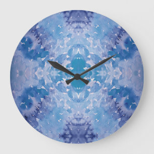 Blue Jeans Retro-Tie-Dye Große Wanduhr