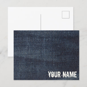 Blue Jeans Vintag Denim Stoff Textur Feiertagspostkarte