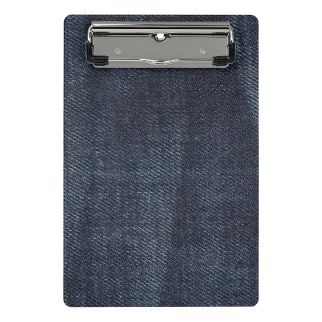 Blue Jeans Vintag Denim Stoff Textur Mini Klemmbrett (Vorderseite)