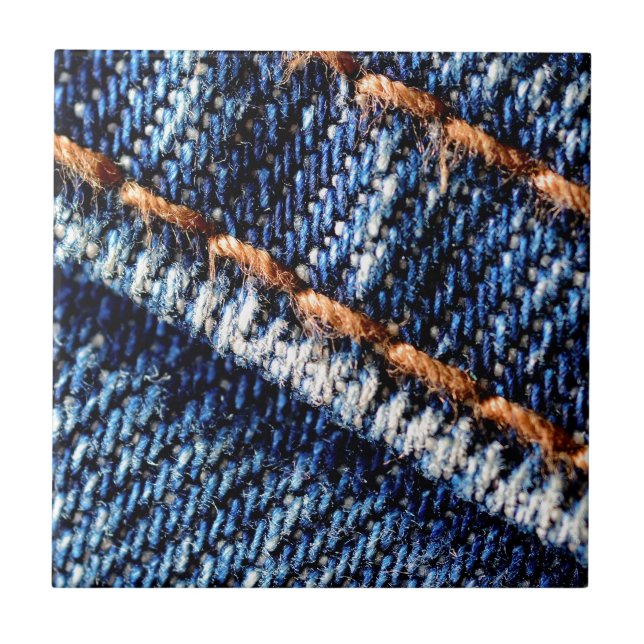 Blue Jeansnahaufnahmebeschaffenheit Fliese (Vorderseite)