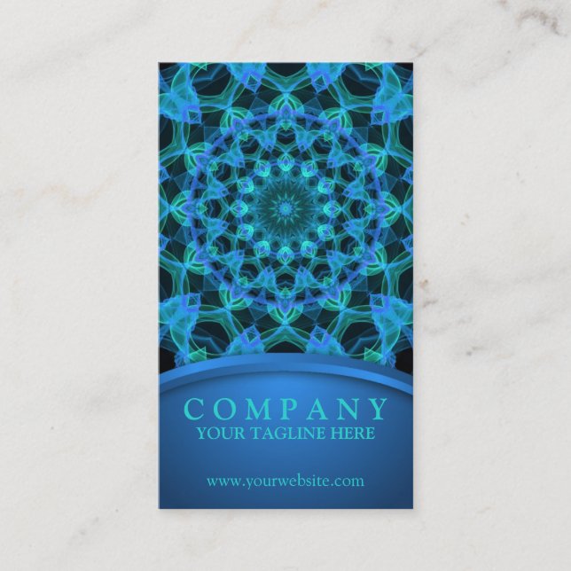 Blue Jellyfish Mandala Visitenkarte (Vorderseite)