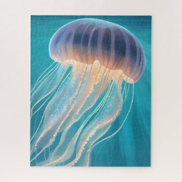Blue Jellyfish | Ocean Animal Painting Art Puzzle