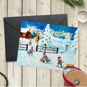 Blue Jenny Nyström Gnome Vintage schwedische Weihn