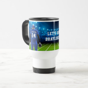 Blue Jersey Football Player Travel Mug Reisebecher