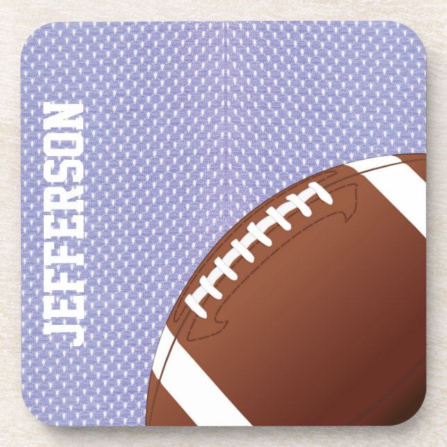 Blue Jersey und Football Custom Untersetzer (Vorderseite)