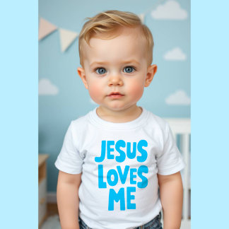 Blue "Jesus Lieben Me" für Baby T - Shirt