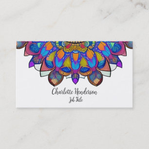 Blue Jewel Mandala Business Card Visitenkarte