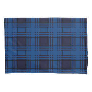 Blue Jewel Plaid Tartan Pillowcase Kissenbezug