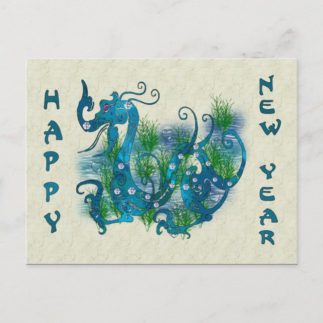 Blue Jeweled Dragon Postkarte (Vorderseite)
