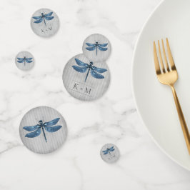 Blue Jeweled Dragonfly Wedding Konfetti