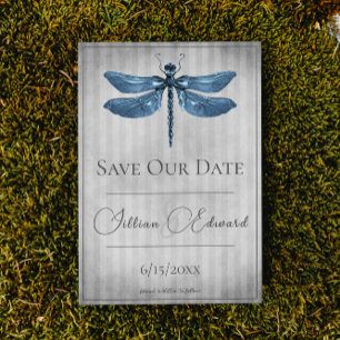 Blue Jewelly Dragonfly Save the Date Ankündigung