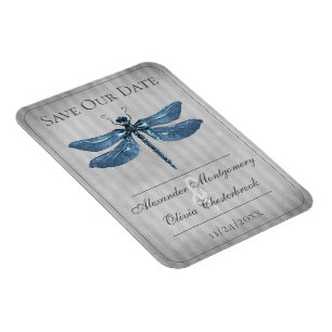 Blue Jewelly Dragonfly Save the Date Magnet