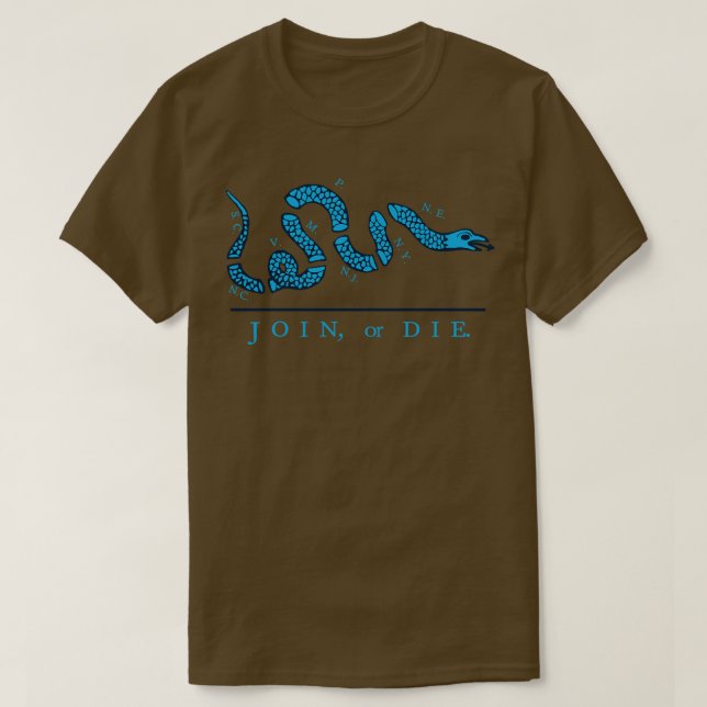 Blue Join oder Die T-Shirt (Design vorne)