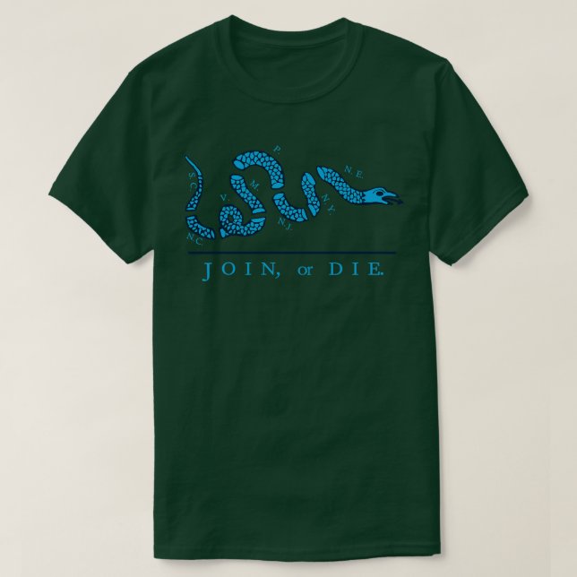 Blue Join oder Die T-Shirt (Design vorne)