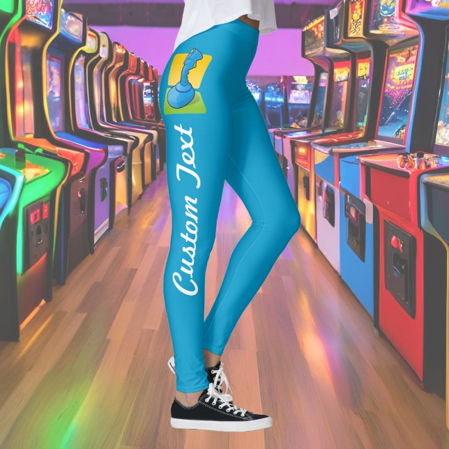 Blue Joystick Cartoon Illustration Leggings (Von Creator hochgeladen)