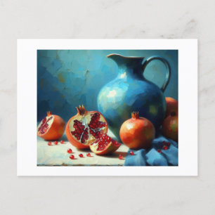 Blue Jug und Granatäpfel, Postkarte