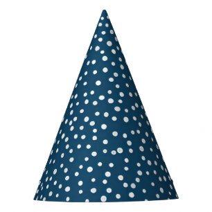 Blue Jumbly Dots Party Hat Partyhütchen