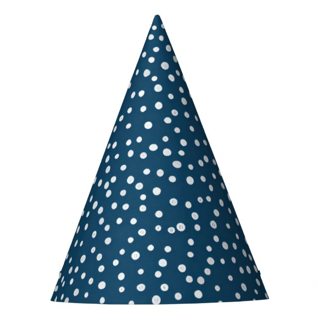 Blue Jumbly Dots Party Hat Partyhütchen (Vorderseite)