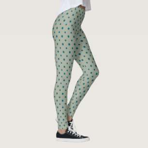 Blue Jumbo Polka Dots auf Green für den Kunden Leggings